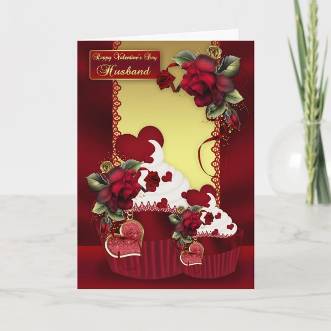 Cartes Pour Fêtes Annuelles Le petit gâteau de Saint-Valentin de mari et s'est (Devant)