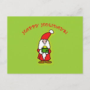 Cartes Pour Fêtes Annuelles Le petit père noël mignon sur l'habillement et les