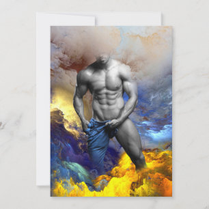 Cartes Pour Fêtes Annuelles le physique d'homme musclé en nuances de gris de S