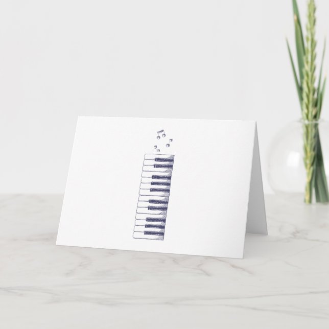 Cartes Pour Fêtes Annuelles Le piano verrouille des cadeaux de cru de clavier (Devant)