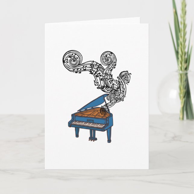 Cartes Pour Fêtes Annuelles Le piano verrouille le cadeau d'art - clés de (Devant)
