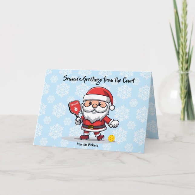 Cartes Pour Fêtes Annuelles Le pickball de Noël Père Noël (Devant)