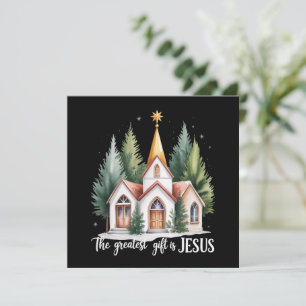 Cartes Pour Fêtes Annuelles Le plus grand cadeau est Jésus Église de Noël Chri
