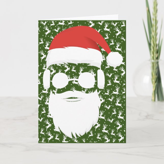 Cartes Pour Fêtes Annuelles Le poison de Hipster Santa Claus Reindeer Ugly Chr (Devant)