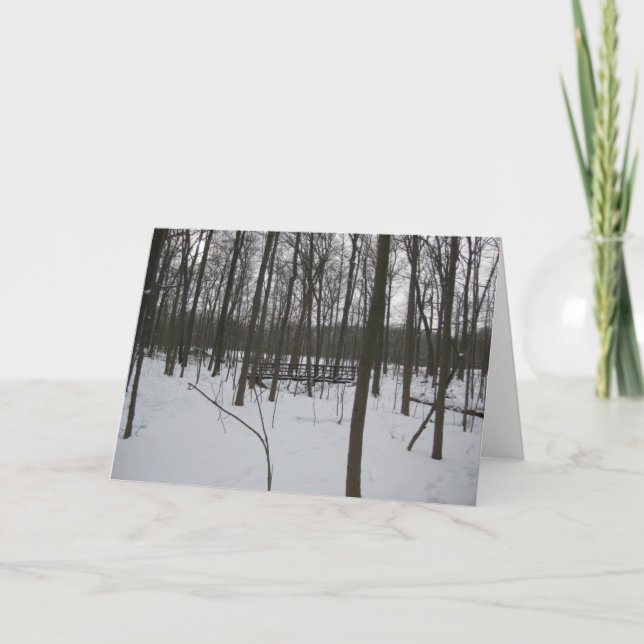 Cartes Pour Fêtes Annuelles Le pont en neige (Devant)