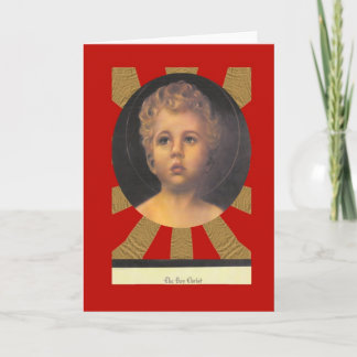 Cartes Pour Fêtes Annuelles Le portrait du Christ de garçon