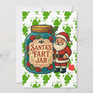 Cartes Pour Fêtes Annuelles Le pot de pet de Santa hilarant Noël
