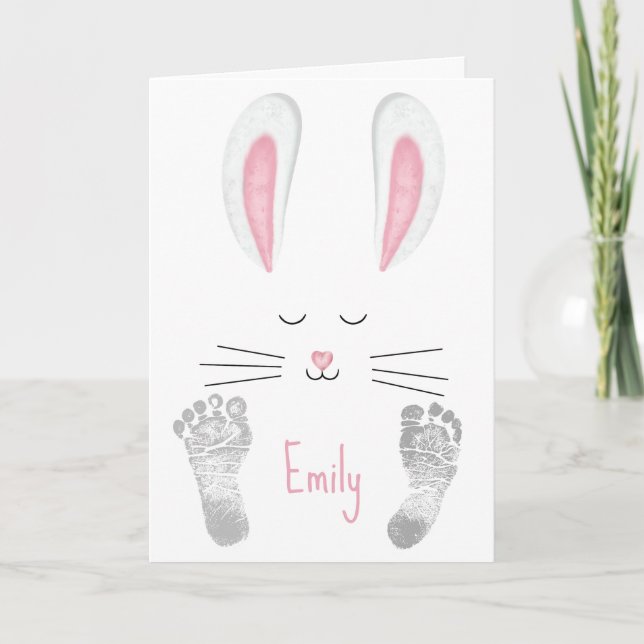 Cartes Pour Fêtes Annuelles Le premier lapin de Pâques de la petite-fille (Devant)
