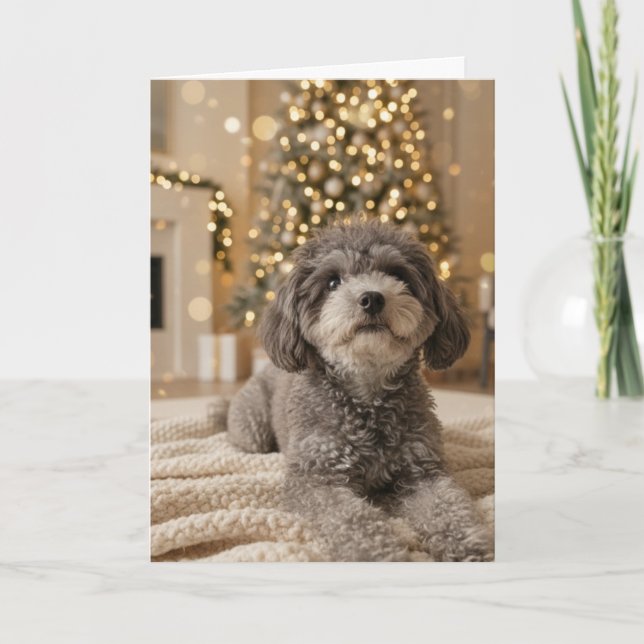 Cartes Pour Fêtes Annuelles Le premier Noël de chiot ! - Personnalisable (Devant)