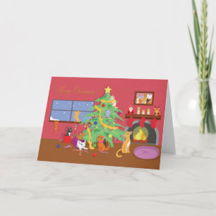 Cartes Pour Fêtes Annuelles Le premier Noël des chatons