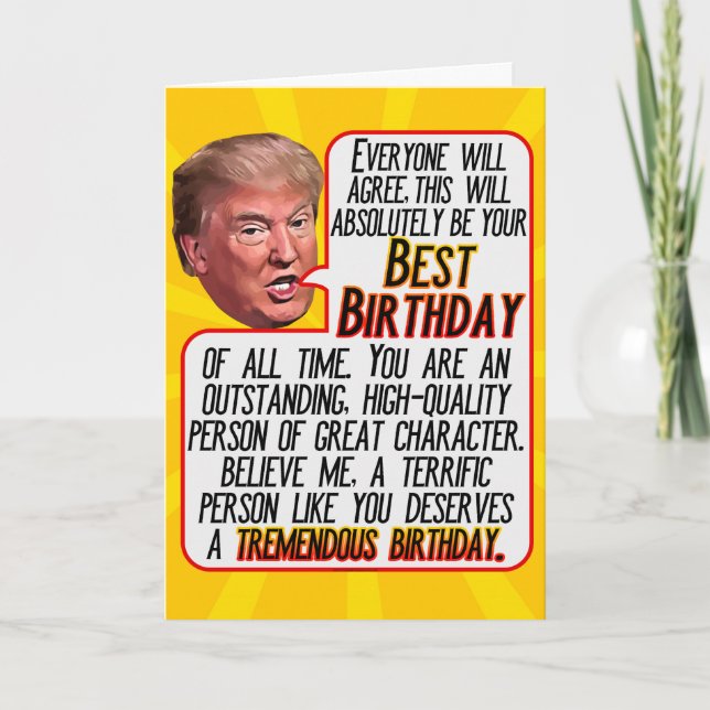 Cartes Pour Fêtes Annuelles Le président Donald Trump drôle Meilleur Anniversa (Devant)