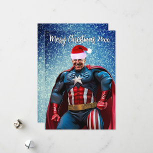 Cartes Pour Fêtes Annuelles Le président Joe Biden et Santa Hat