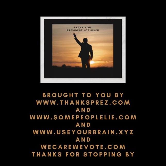 Cartes Pour Fêtes Annuelles Le président Merci Joe Biden (Créateur téléchargé)