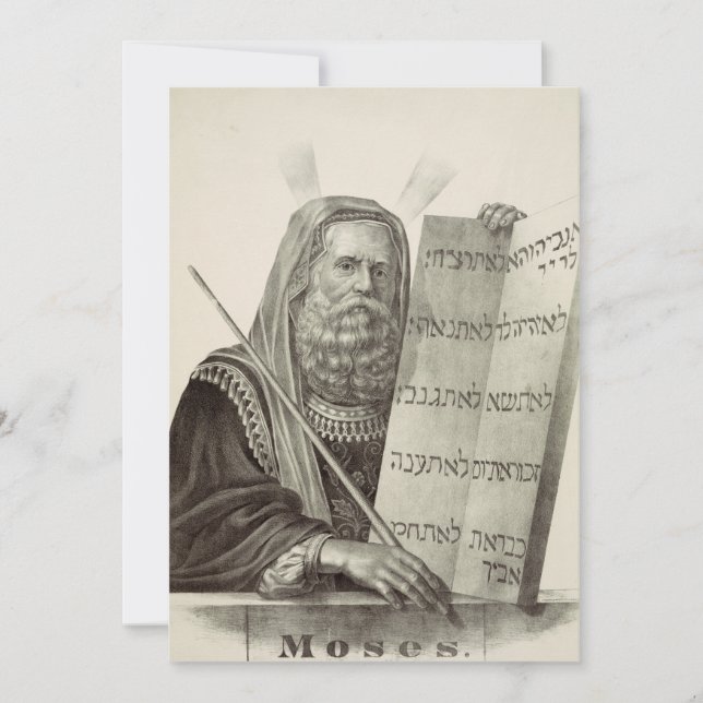 Cartes Pour Fêtes Annuelles Le prophète Moïse avec les Tables de la Loi (Devant)