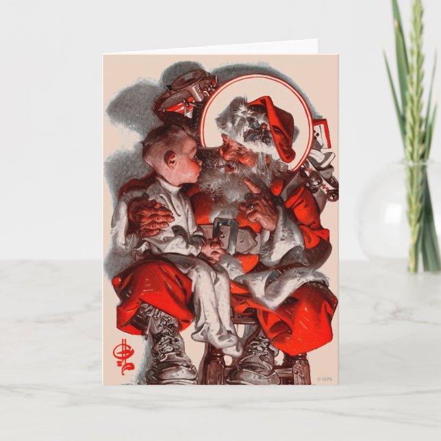 Cartes Pour Fêtes Annuelles Le recouvrement de Père Noël (Devant)