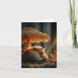 Cartes Pour Fêtes Annuelles Le Renard Rouge Dort Sous Le Champion Géant