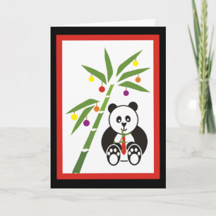 Cartes Pour Fêtes Annuelles Le repas de Noël de Panda !