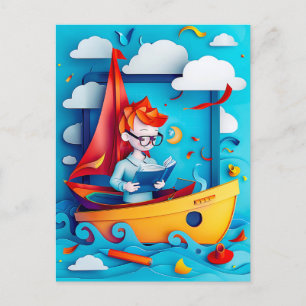 Cartes Pour Fêtes Annuelles Le rêve de construction de bateaux pour les enfant