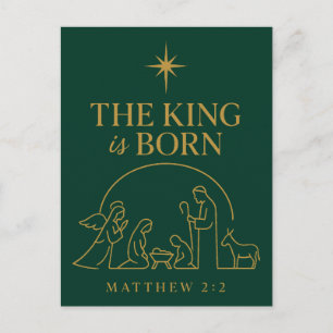 Cartes Pour Fêtes Annuelles Le Roi Est Né Nativité Noël Design