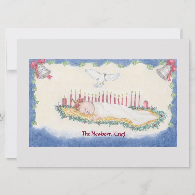 Cartes Pour Fêtes Annuelles Le Roi Nouveau-Né (Devant)