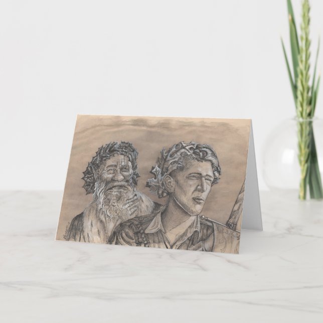 Cartes Pour Fêtes Annuelles Le Roi Oak roi de houx (Devant)