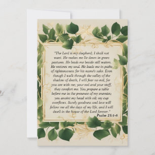 Cartes Pour Fêtes Annuelles Le Seigneur est ma prière berger