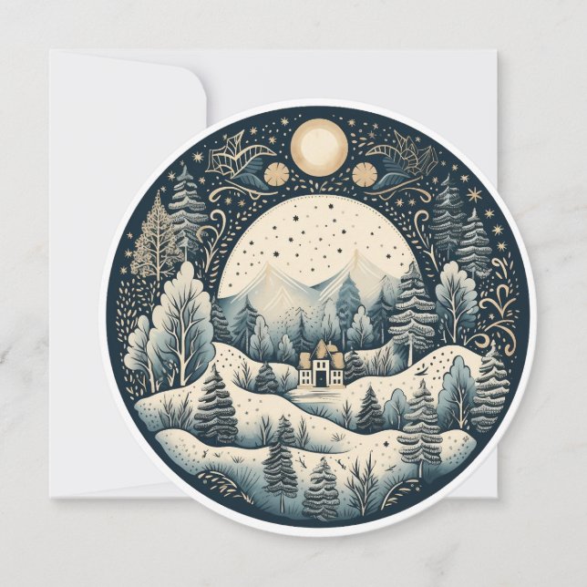 Cartes Pour Fêtes Annuelles Le sort tranquille de l'hiver (Devant)