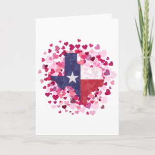 Cartes Pour Fêtes Annuelles Le Texas dans un champ de coeur - Saint Valentin