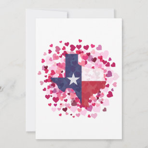 Cartes Pour Fêtes Annuelles Le Texas dans un champ de coeur - Saint Valentin