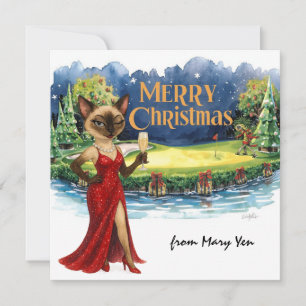 Cartes Pour Fêtes Annuelles Le thème de Noël du golf pour les Amoureux de les 