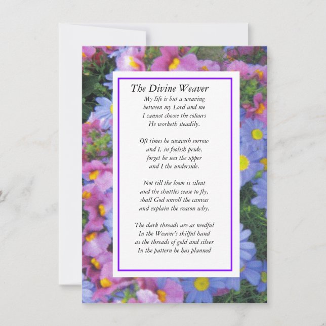 Cartes Pour Fêtes Annuelles Le tisserand divin au violet (Devant)