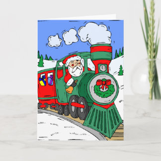 Cartes Pour Fêtes Annuelles Le train de Père Noël