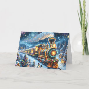 Cartes Pour Fêtes Annuelles Le train express des fêtes de Père Noël