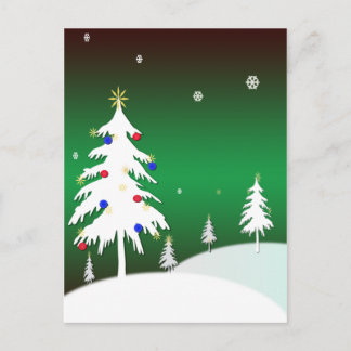 Cartes Pour Fêtes Annuelles Le Trees de White Christmas et Green Background