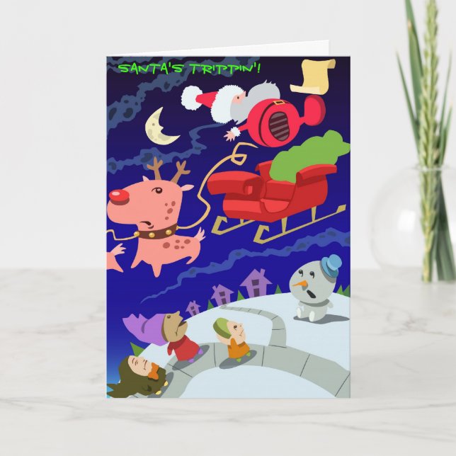 Cartes Pour Fêtes Annuelles Le "Trippin'! de Père Noël (Devant)