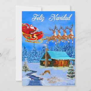 CARTES POUR FÊTES ANNUELLES LE TRÔNE VOLANT DU PÈRE NOËL