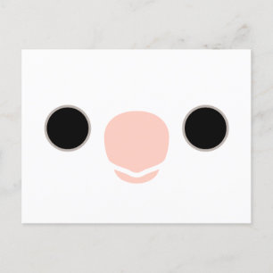 Cartes Pour Fêtes Annuelles Le visage d'un coq blanc Clear Pied