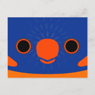 Cartes Pour Fêtes Annuelles Le visage d'un lorikeet à collier rouge
