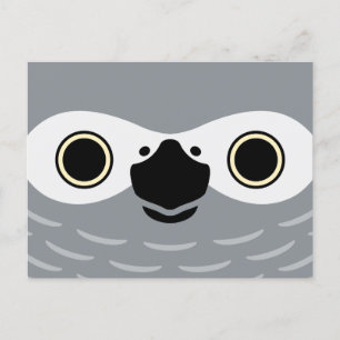 Cartes Pour Fêtes Annuelles Le visage d'un perroquet gris africain