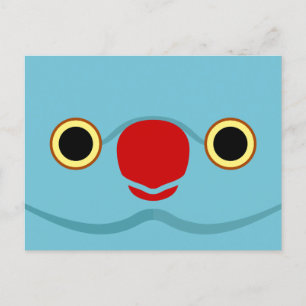 Cartes Pour Fêtes Annuelles Le visage d'une perruche à anneau Rose bleu fémini