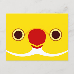 Cartes Pour Fêtes Annuelles Le visage d'une perruche à anneau Rose mâle lutino