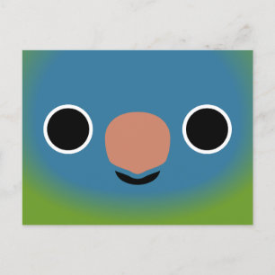 Cartes Pour Fêtes Annuelles Le visage d'une perruche à couronne bleue