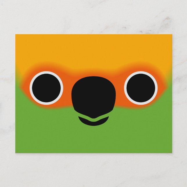 Cartes Pour Fêtes Annuelles Le visage d'une perruche dorée (Devant)