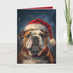 Cartes Pour Fêtes Annuelles "Le vœu de Noël de Bulldog"