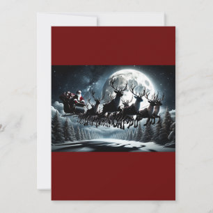 Cartes Pour Fêtes Annuelles Le voyage de Noël de minuit du Père Noël