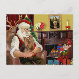 Cartes Pour Fêtes Annuelles Le Yorkshire Terrier du Père Noël #7