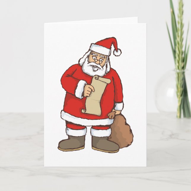 Cartes Pour Fêtes Annuelles Lecture de Père Noël (Devant)