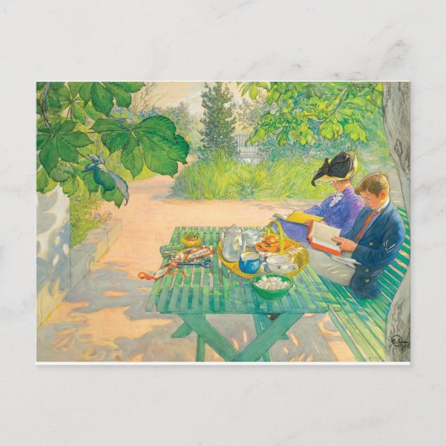 Cartes Pour Fêtes Annuelles Lecture de vacances par Carl Larsson (Devant)