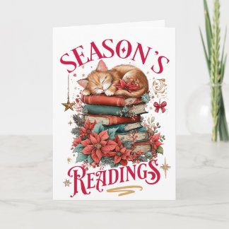 Cartes Pour Fêtes Annuelles Lectures de saison Chaton douillet