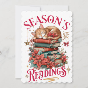 Cartes Pour Fêtes Annuelles Lectures de saison Kitten Cozy 
